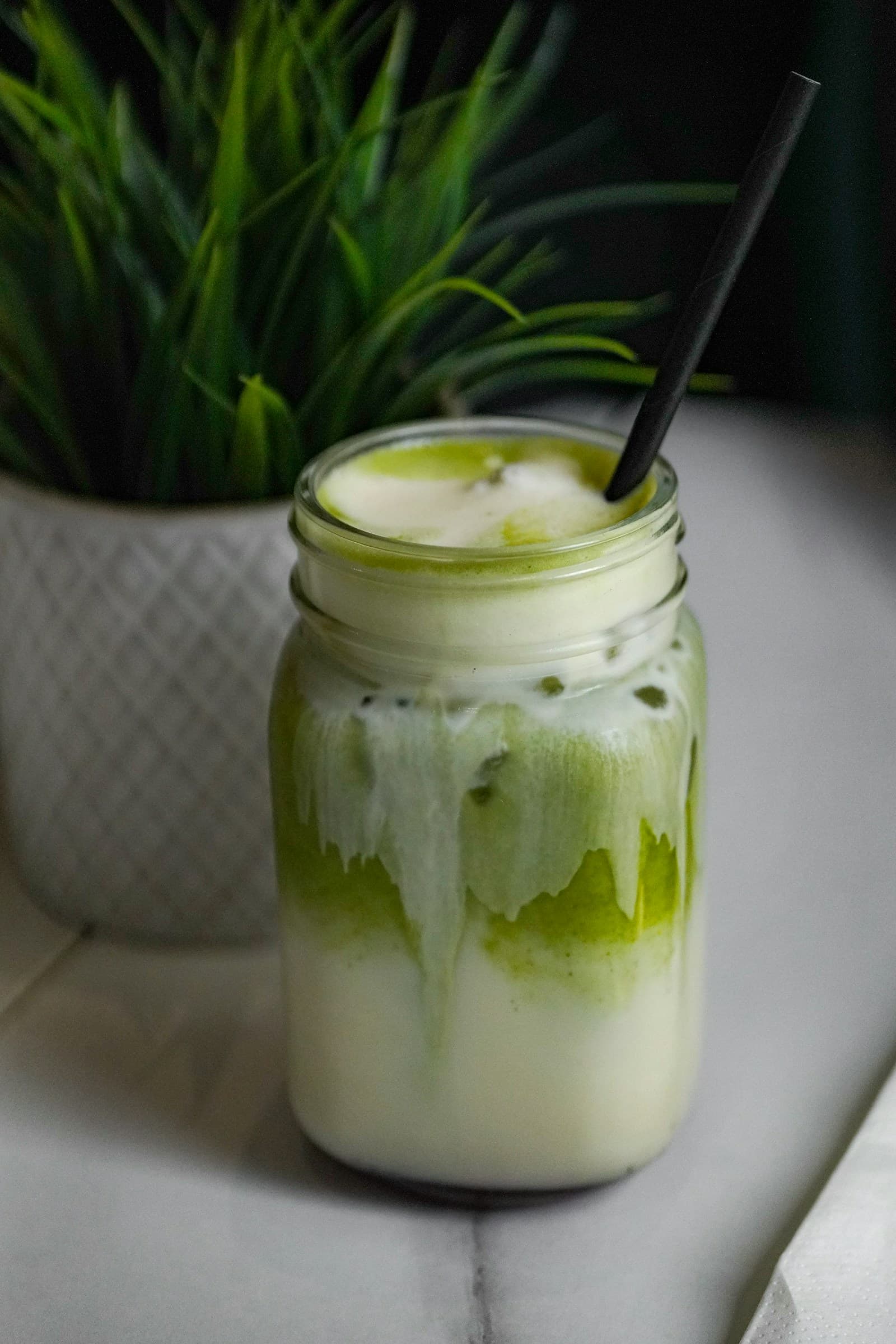 Iced matcha latte